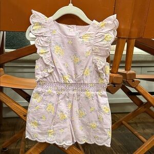 Janie and Jack Lilac Floral Ruffle Romper